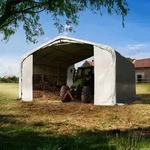 TOOLPORT 6x6m Weideunterstand, PVC-Plane, grau, Erdbefestigung - (6678172)