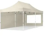 TOOLPORT 3x6m Stahl Faltpavillon, inkl. 2 Seitenteile, creme - (59057)