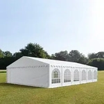 TOOLPORT PRO 8x12m Partyzelt, PVC-Plane, wei&szlig;, mit Bodenrahmen - (7314)