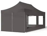 TOOLPORT 3x6m Stahl Faltpavillon, inkl. 4 Seitenteile, dunkelgrau - (59052)
