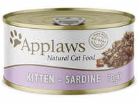 24 x Applaws Natural Cat Tins - 70 g - Kitten Sardine, Tierbedarf