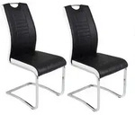 P & B Schwingstuhl-Set, Schwarz, Wei&szlig;, Metall, Textil, eckig, C-Form, 43x99x61 cm,