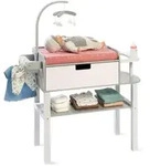 Musterkind Puppenwickelkommode Viola, Grau, Wei&szlig;, Holz, Textil, Holzwerkstoff,