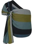 Hoppediz Babytragetuch, Dunkelblau, Blau, Gr&uuml;n, Grau, Textil, 70x0.1x200 cm, Baby on
