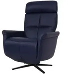 MCW Relaxsessel, Blau, Leder, 76x110x153 cm, Wohnzimmer, Sessel, Relaxsessel