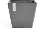 Ecopots Blumentopf, Grau, Kunststoff, Beton Optik, Quadratisch, 26.4 cm, Dekoration,