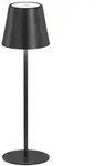 Akku-Tischleuchte Viletto, Schwarz, Sand, Metall, 36.5 cm, stufenverstellbar,