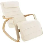 tectake Schaukelstuhl, Beige, Holz, 115x86x67 cm, Wohnzimmer, Sessel,...