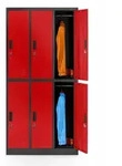 Jan Nowak Schliessfachschrank, Rot, Anthrazit, Metall, 90x185x45 cm, Schlafzimmer,