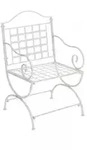 CLP Gartenstuhl, Wei&szlig;, Metall, 56x92x53 cm, Gartenm&ouml;bel, Gartenst&uuml;hle,