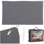 Relaxdays Sonnensegel, Grau, Textil, Metall, 400x200 cm, Sonnen- & Sichtschutz,