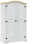 vidaXL Kleiderschrank, Wei&szlig;, Holz, Kiefer, 1 F&auml;cher, Rechteckig, 101x170x52...
