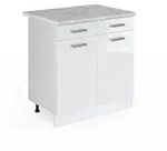 Vicco K&uuml;chenunterschrank, Wei&szlig; Hochglanz, Wei&szlig;, Holzwerkstoff, 1 F&auml;cher, 2