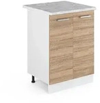 Vicco K&uuml;chenunterschrank, Sonoma Eiche, Wei&szlig;, Holzwerkstoff, 1 F&auml;cher,...