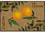 wash+dry Fussmatte Le Citron, Gelb, Gr&uuml;n, Beige, Textil, Zitronen, rechteckig, 50x75