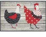 wash+dry FU&szlig;MATTE Chicken Farm, Mehrfarbig, Textil, Vogel, rechteckig, 50x75 cm,