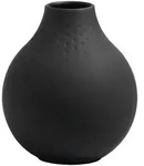 Villeroy & Boch Vase Manufacture Collier, Schwarz, Keramik, bauchig, 12 cm, zum