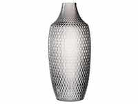 Leonardo Vase, Grau, Glas, bauchig, 40 cm, handgemacht, zum Stellen, Dekoration,