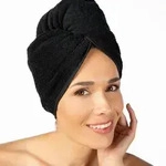 Moeve Haarturban, Schwarz, Textil, Uni, 27x67 cm, Oeko-Tex&reg; Standard 100, Freizeit,