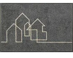 wash+dry Fussmatte Linestreet, Grau, Textil, Skyline, rechteckig, 50x75 cm,