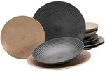 Creatable Tafelservice Catania Mix, Anthrazit, Sand, Keramik, 12-teilig, Essen &