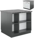 Vicco K&uuml;cheninsel, Wei&szlig;, Anthrazit, Holzwerkstoff, Rechteckig, 90x82x60 cm,