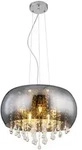 Globo H&auml;ngeleuchte, Klar, Chrom, Metall, Glas, 120 cm, mit Behang, Lampen &