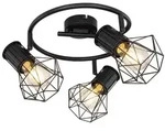 Globo Lighting Deckenleuchte, Schwarz, Metall, 28.5x19x28.5 cm, Lampen & Leuchten,