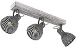 Globo Strahler, Blau, Grau, Natur, Wei&szlig;, Holz, Metall, 12.5x25x54 cm, Lampen &