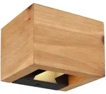 Globo Led-Wandleuchte, Schwarz, Dunkelbraun, Holz, Metall, F, 11.5x9.5x13.5 cm,
