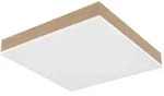Globo Led-Deckenleuchte, Opal, Wei&szlig;, Holz, Metall, Kunststoff,