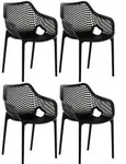 CLP Gartenstuhl, Schwarz, Kunststoff, 57x81x60 cm, Gartenm&ouml;bel, Gartenst&uuml;hle,