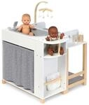 Musterkind Puppenwickelkommode Viola, Grau, Natur, Wei&szlig;, Holz, Textil,