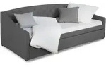 Homestyle4u Polsterbett, Grau, Textil, 90x200 cm, Schlafzimmer, Betten, Polsterbetten