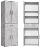 Mokebo Mehrzweckschrank, Grau, Holzwerkstoff, 3 F&auml;cher, 60x180x34 cm,...