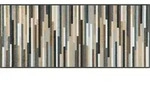 wash+dry FU&szlig;MATTE Mikado Stripes, Braun, Grau, Beige, Textil, Streifen, rechteckig,