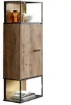 Livetastic Highboard, Graphit, Eiche, Metall, 2 F&auml;cher, 45x156x38 cm, Made in EU,