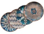 M&auml;ser Platzteller Iberico Blue, Blau, Wei&szlig;, Keramik, 4-teilig, rund, Essen &