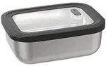 Gefu Frischhaltedose Provido, Schwarz, Transparent, Metall, 2,6 L, rechteckig,