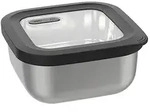 Gefu Frischhaltedose Provido, Schwarz, Edelstahl, Metall, Kunststoff, 1,8 L,