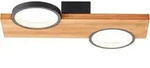 Brilliant Led-Deckenleuchte Cheesy, Schwarz, Hellbraun, Holz, Metall, 40x5.2x25 cm,