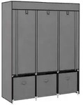 Homcom Stoffschrank,, Dunkelgrau, Kunststoff, 5 F&auml;cher, 3 Schubladen, 43x162.5x125