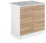 Vicco Sp&uuml;lenunterschrank, Sonoma Eiche, Wei&szlig;, Holzwerkstoff, 1 F&auml;cher,...