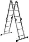 Mid.you Leiter, Silbereichen, Metall, 70x94x25 cm, rutschfeste Stufen, rutschfester
