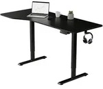 Juskys Schreibtisch, Schwarz, Holz, 160x117x60 cm, Arbeitszimmer, Schreibtische,