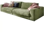 Kawola Sofa, Olivgr&uuml;n, Textil, 3-Sitzer, F&uuml;llung: Komfortschaum, 290x85x127 cm,