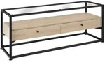 tectake Lowboard, Natur, Holzwerkstoff, Beton Optik, Quadratisch, 41.5x50.5x121.5 cm,