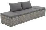 vidaXL Gartenbett, Grau, Kunststoff, F&uuml;llung: Polyester, Rechteckig, 60x60x195 cm,