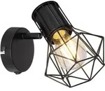 Globo Lighting Wandleuchte, Schwarz, Metall, 13x16.5x16.5 cm, Lampen & Leuchten,