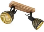 Globo Strahler Lenna, Schwarz, Gold, Dunkelbraun, Holz, Metall, 12.5x25x30 cm,...